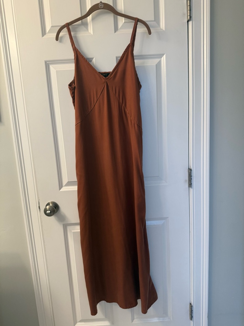 NWOT Quince Vintage Wash Tencel Maxi Slip Dress in Terracotta - Picture 7 of 12